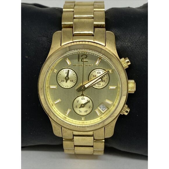 Michael Kors Runway MK5384 Women's Gold Stainless Steel Analog Dial Watch MP857 - Picture 2 of 12